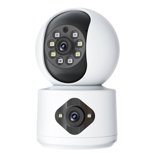 (US Plug) Dual Lens Night Vision HD Camera Home Security Pho