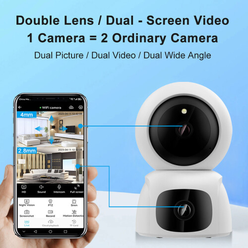 (EU Plug) Night Vision Two-Way Audio Camera Home Security Du 2
