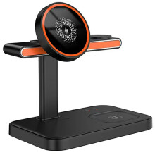 (Black) 3 in 1 Magnetic Wireless Charger with WiFi 1080P C
