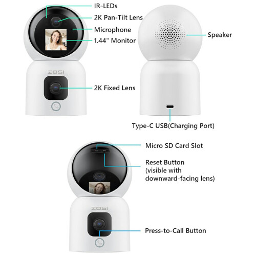 (US Plug) C528M 6MP Smart Security Camera Home Surveillance 1