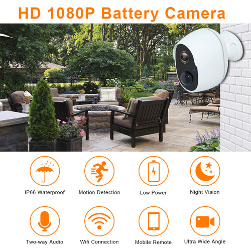 (White) SN-S10 Home Security WiFi Camera Waterproof Rechar 1
