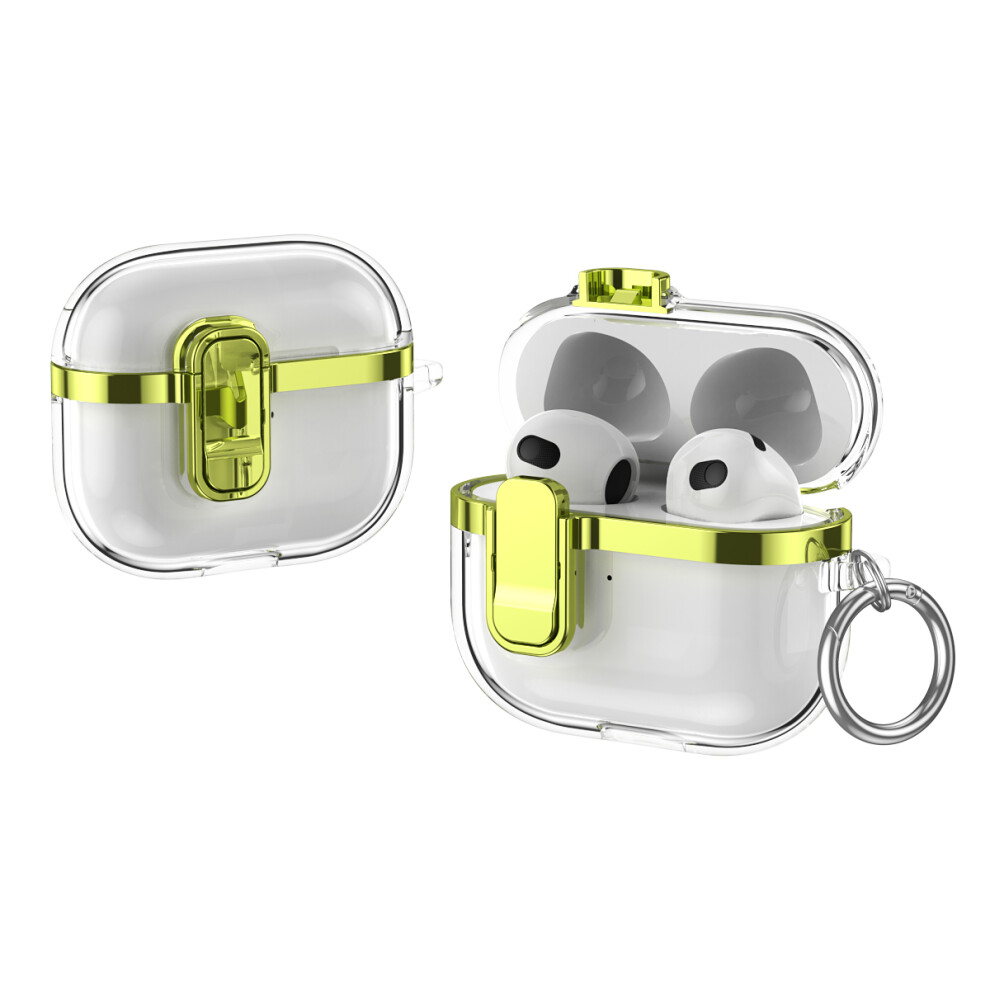 (Green) For Apple Airpods 3 Case With Lock Buckle Tpu + Pc Green 6914274387450