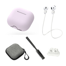 (Purple) For AirPods 4 Earphones 5 in 1 Protective Case + A