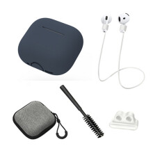 (Midnight Blue) For AirPods 4 Earphones 5 in 1 Protective Case + A