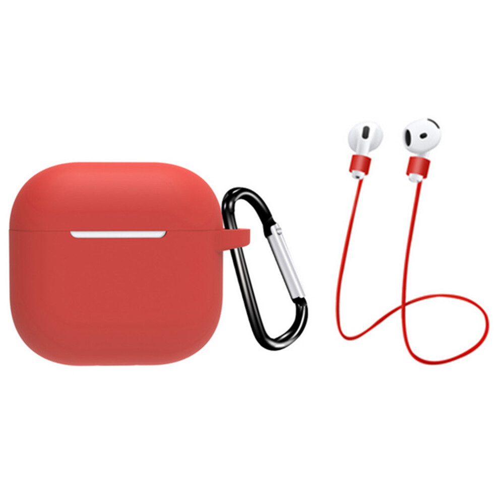 (Red) For Airpods 4 Earbuds Silicone Case With Earphones Red 6914277774400