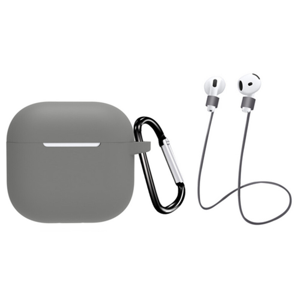 (Grey) For Airpods 4 Earbuds Silicone Case With Earphones Grey 6914277428143
