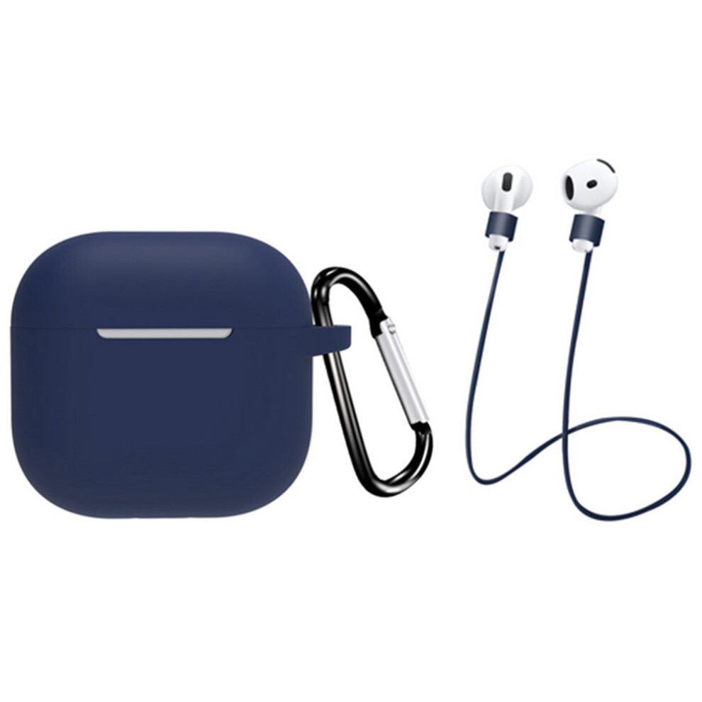( Blue) For Airpods 4 Earbuds Silicone Case With Earphones Dark/Blue 6914273357119