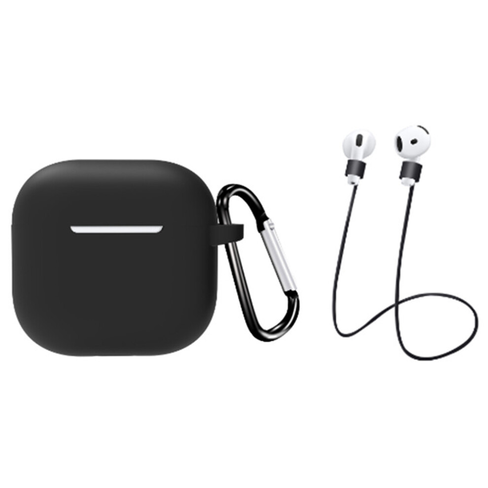 (Black) For Airpods 4 Earbuds Silicone Case With Earphones Black 6914275921257