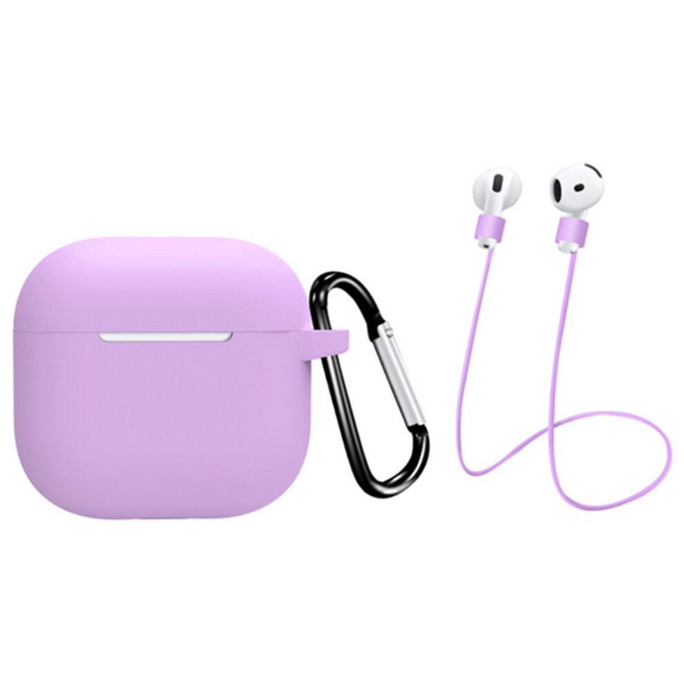 (Purple) For Airpods 4 Earbuds Silicone Case With Earphones Purple 6914275313229