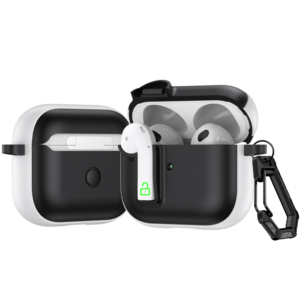 ( / White) For Apple Airpods 3 Case Colorful Lock Buckle Shoc Black/White 6914279255556