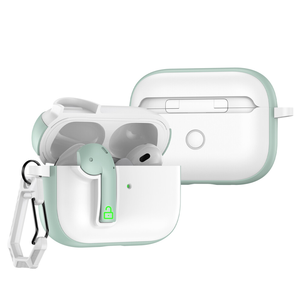 (White / Green) For Apple Airpods Pro Case Colorful Lock Buckle Sh White,Green 6914278634642