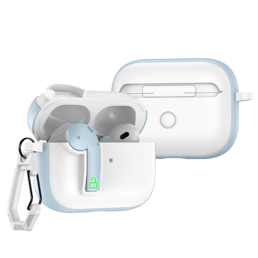 (White / Blue) For Apple Airpods Pro Case Colorful Lock Buckle Sh Blue,White 6914270448018