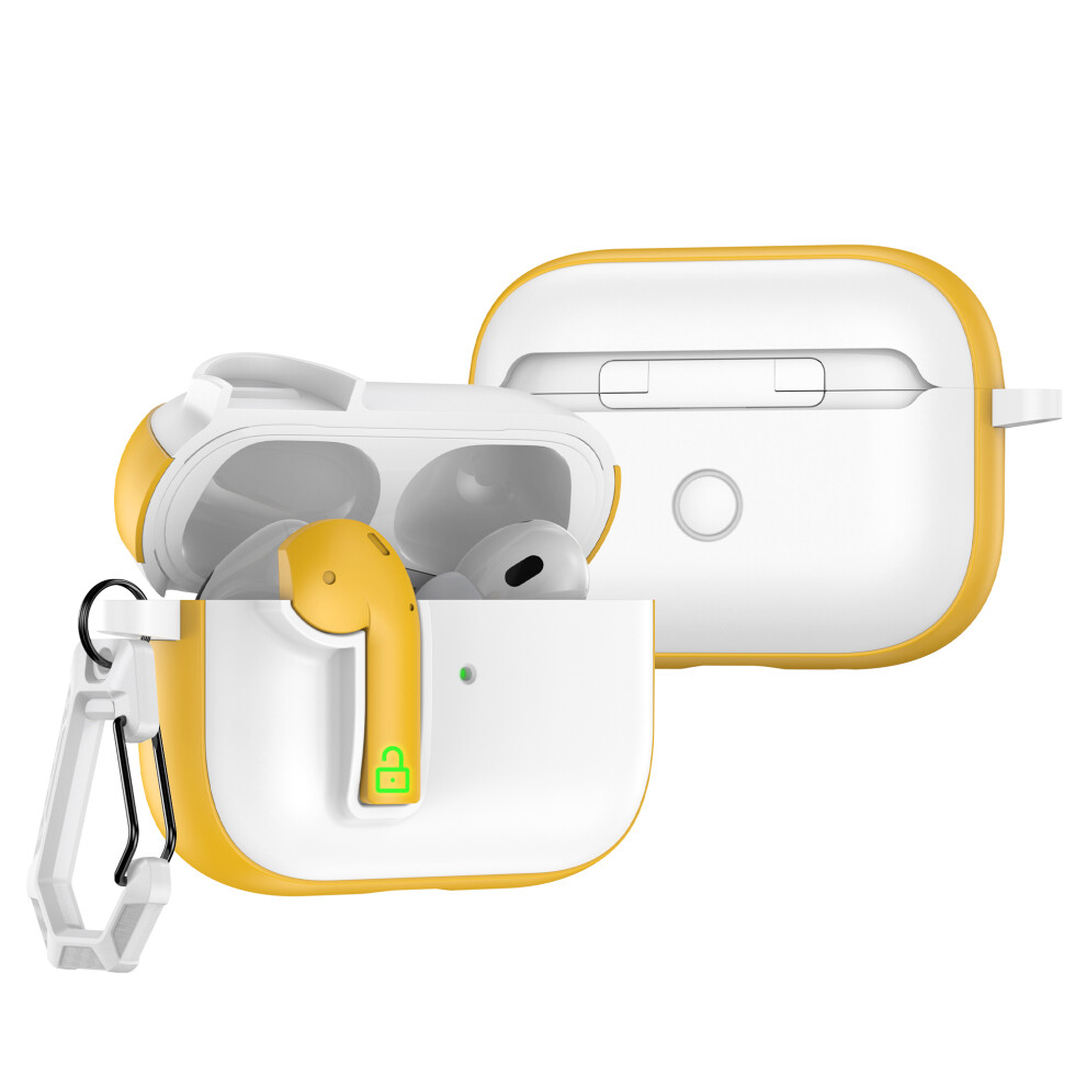 (White / Yellow) For Apple Airpods Pro Case Colorful Lock Buckle Sh White,Yellow 6914276093434