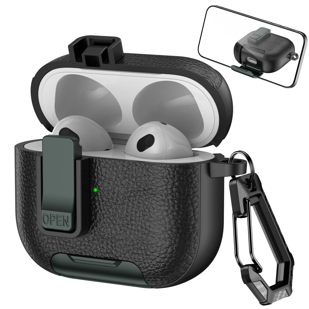 ( / Army Green) For Apple Airpods 3 Protective Case With Stand Lit Black/Green 6914272484533