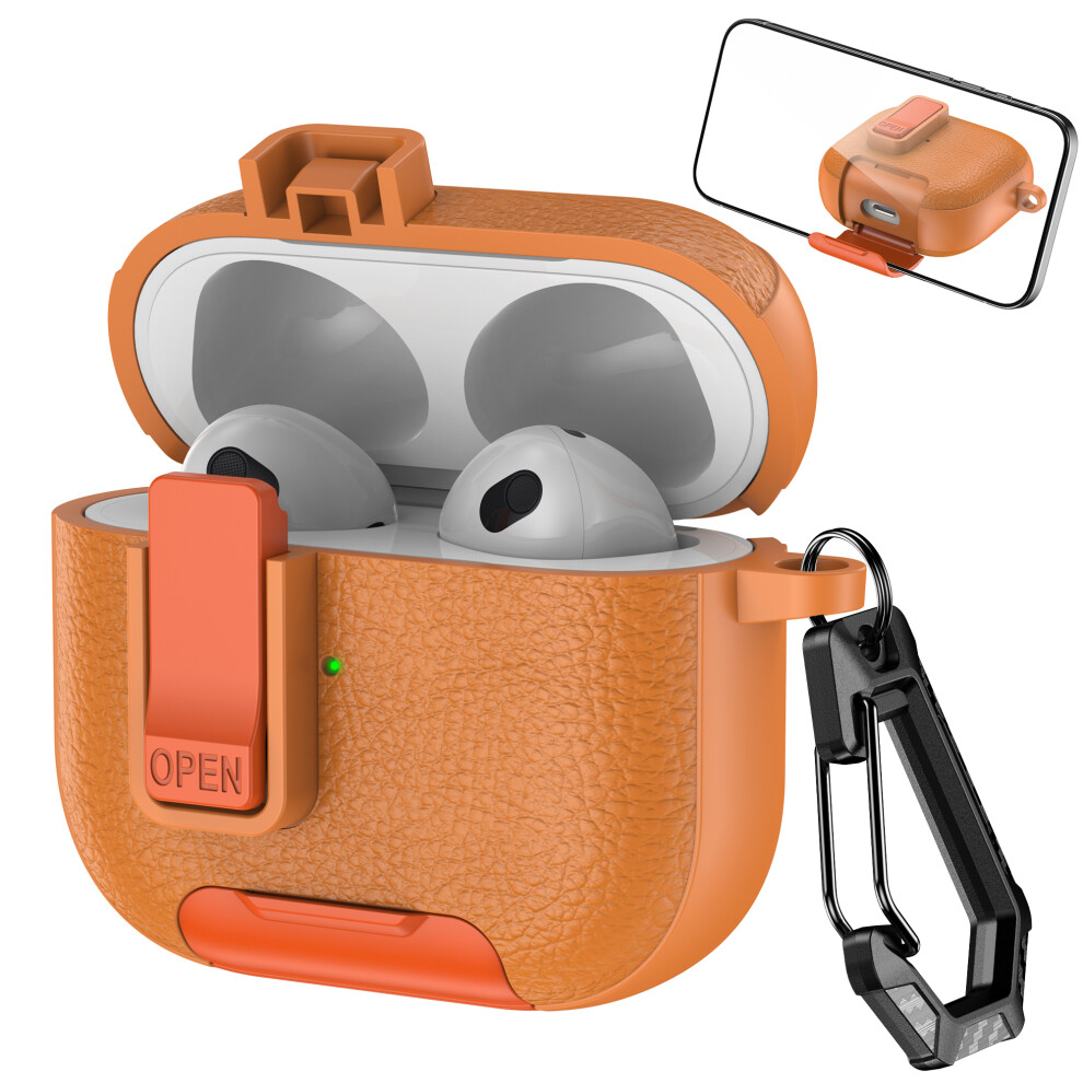 (Orange) For Apple Airpods 3 Protective Case With Stand Lit Orange 6914278260308