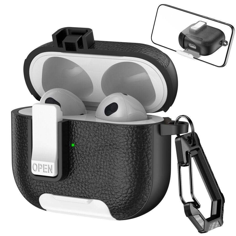 ( / White) For Apple Airpods 3 Protective Case With Stand Lit Black/White 6914279572288