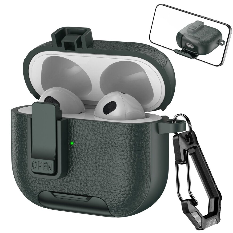 (Army ) For Apple Airpods 3 Protective Case With Stand Lit Green 6914278868061