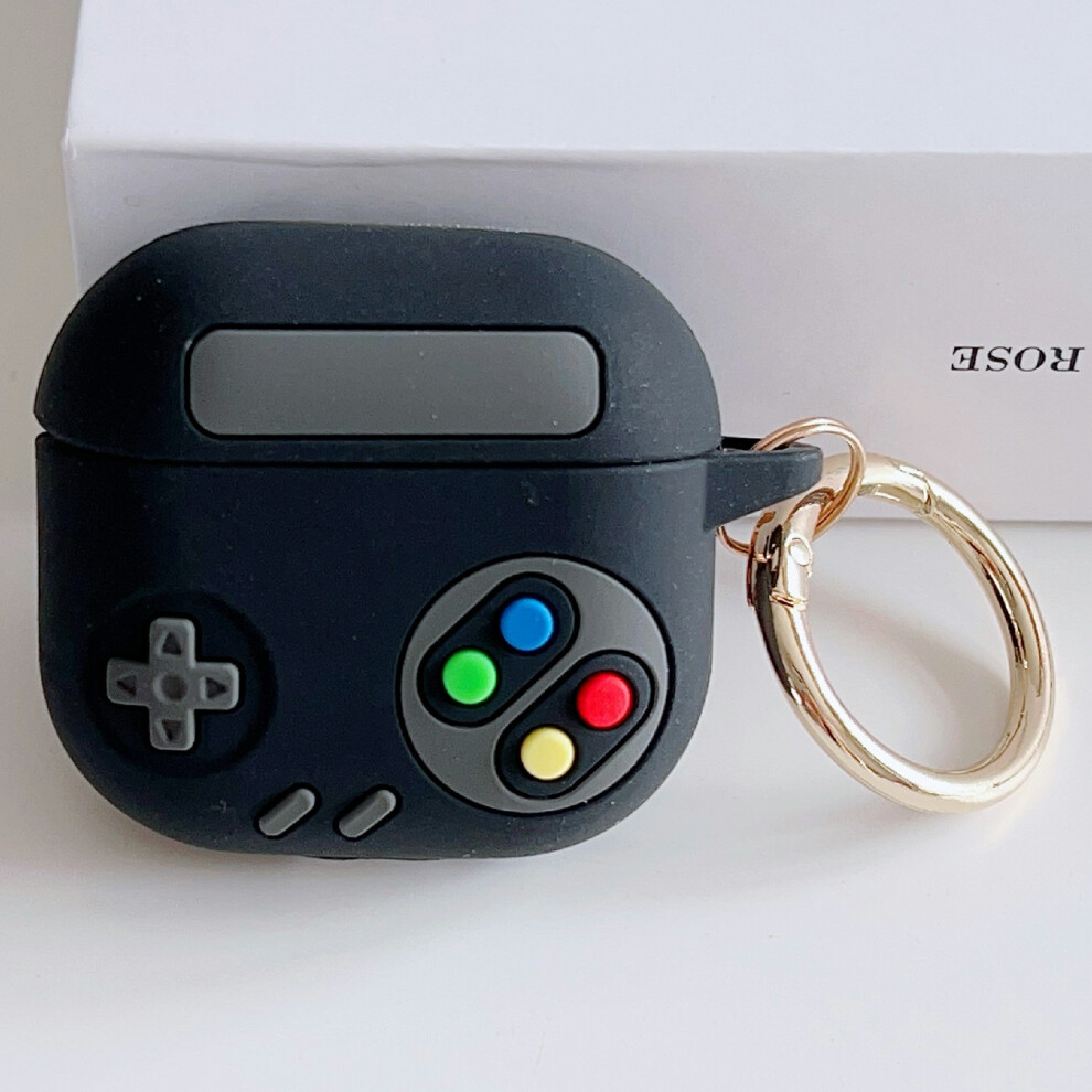 (Black) For Airpods 4 Silicone Case Game Console Shape Wir Black 6914282847212