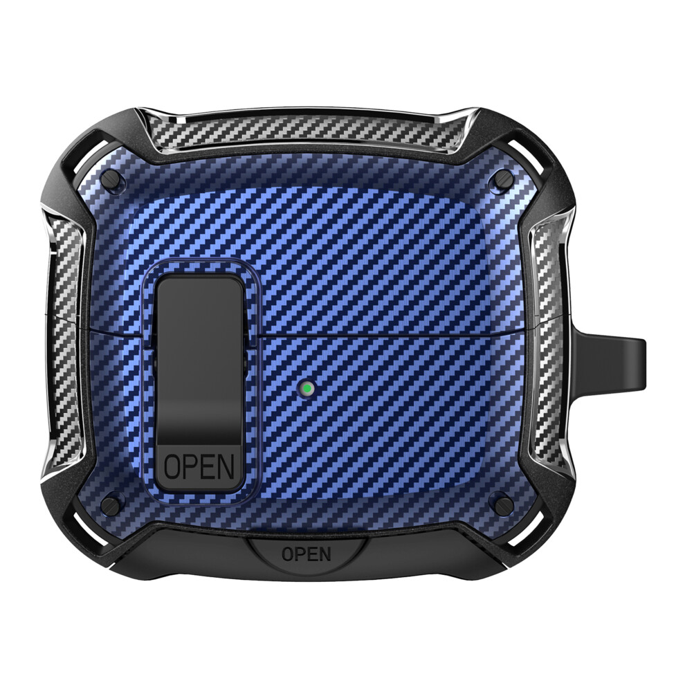 ( / Blue) For Samsung Galaxy Buds3 Pro / Buds3 Case Carbon Black/Blue 6914280559711