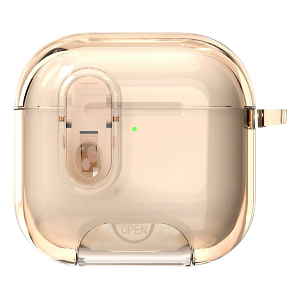 (Transparent ) For Airpods 4 Case Tpu + Pc Shockproof Earbuds Cov Gold 6914283906048
