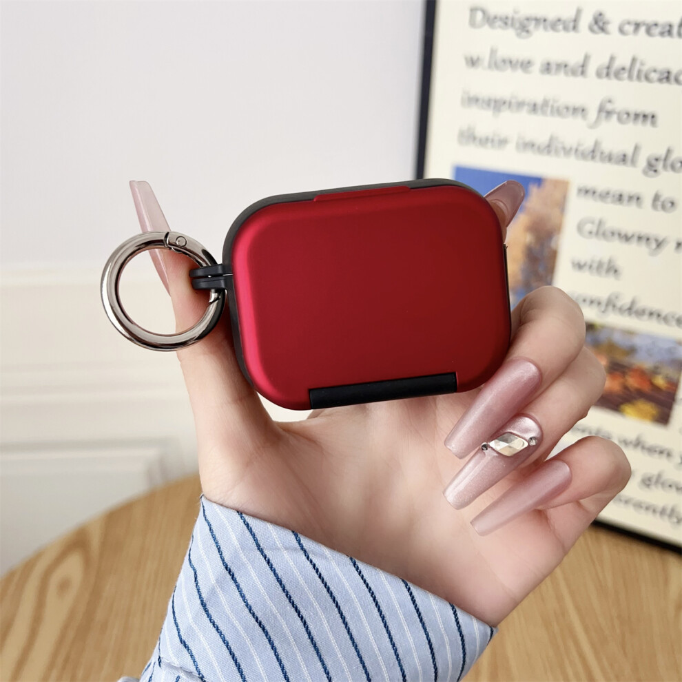 (+Red) For Apple Airpods Pro 2 / Pro Earphone Case Tpu Pc Black/Red 6914289372137