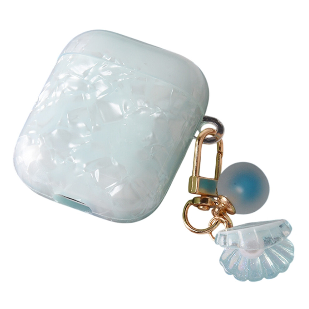 (Blue) Earphones Case with Pearl Seashell Charm For Apple-image-OPC-PJS8MHS-NEW