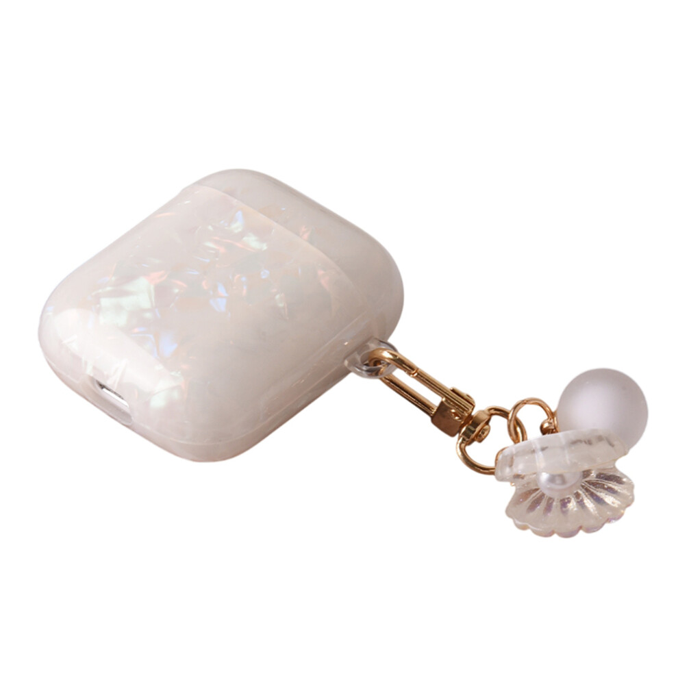 (Apricot) Earphones Case With Pearl Seashell Charm For Apple 6914289590166