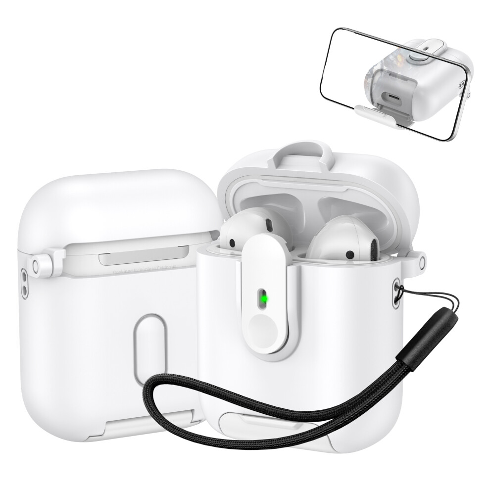 (White) Switch Lock Case For Apple Airpods With Wireless C White 6914287278233