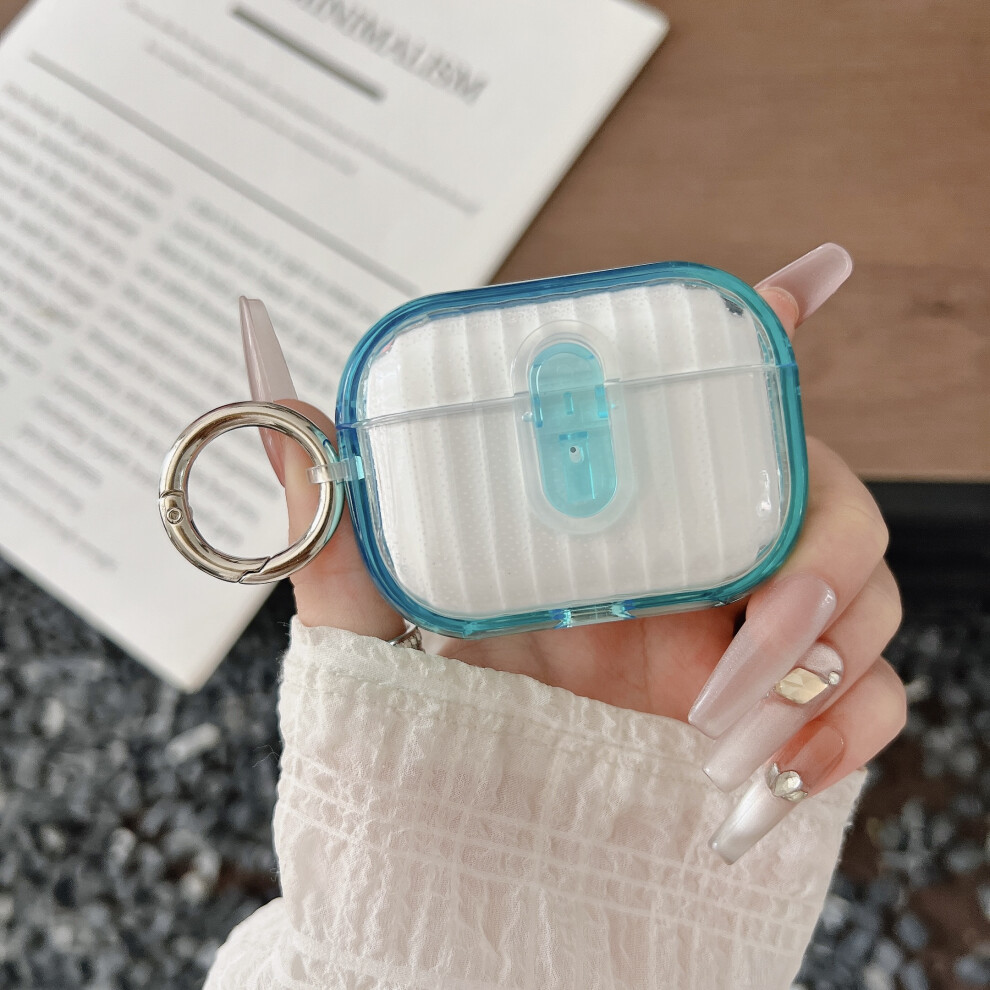 (Transparent + Transparent) For Apple Airpods Pro Shell Texture Lock Buckle Pr Blue 6914280157221