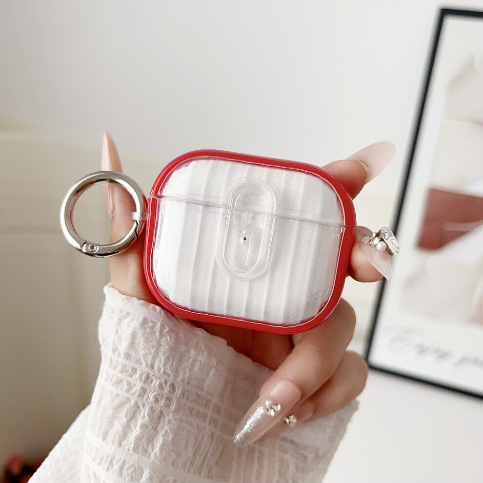 ( + Transparent) For Apple Airpods 3 Shell Texture Lock Buckle Prot Red 6914287540040