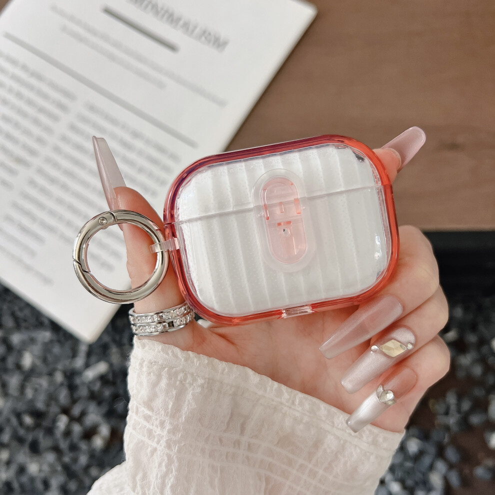 (Transparent + Transparent) For Apple Airpods Pro Shell Texture Lock Buckle Pr Pink 6914288029223