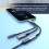 (Red) 60W Type-C to 3.5mm + Type-C Headphone + Type-C PD 4
