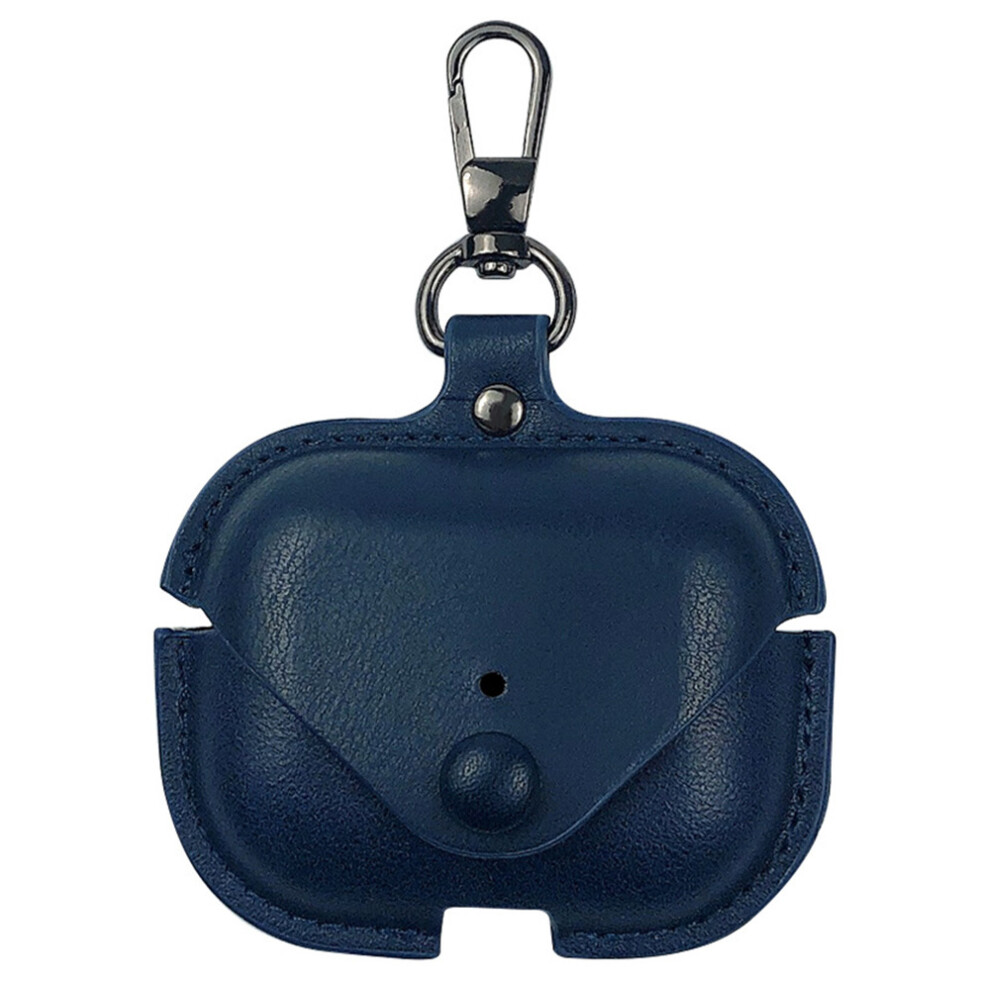 (Blue) For Airpods Pro 3 Earphone Case Business Leather + Blue 6914289666618