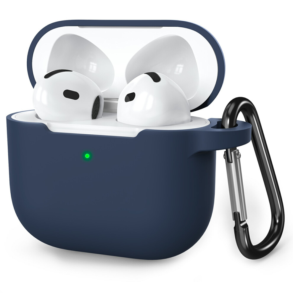 (Midnight ) We36 For Airpods 4 Case Silicone Earbuds Protectiv Blue 6914289350180