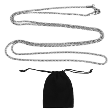 Cadena de mujer joyeria, collar cadena coraza del acero inoxidable, Plata – 2 mm - 80 cm longitud