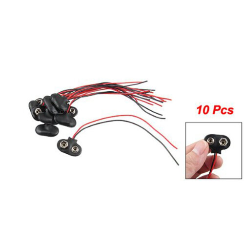 10 x Conector Clip de Bateria 9V con Cable Carcasa Falso Tipo T