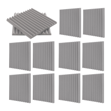 Paquete de 12 Paneles AcúSticos Autoadhesivos, Espuma una Prueba Sonido, Pared InsonorizacióN Alta Densidad para el Hogar (Gris)