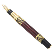 Pluma EstilográFica CláSica China de Madera Dorada Metal para Oficina Firma Comercial Regalo Escolar Estudiantes