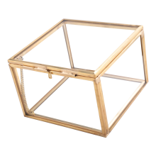Cajas de Joyería Cristal Jardín Geometría Apertura Cuadrada Caja Almacenamiento Joyas Espejo Decoración Flores Eternas