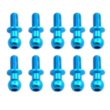 10Pcs M3 Tornillos de Cabeza EsféRica Hexagonal Metal para Tt01 Tt02 D5 1/10 Rc Drift Car Repuestos Universal, Azul