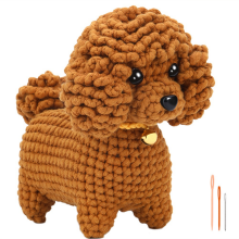 Kit de Crochet DIY Teddy Dog con Agujas Hilo para Tejer MuñEco Peluche FáCil Principiantes Incluye Suficiente Gancho