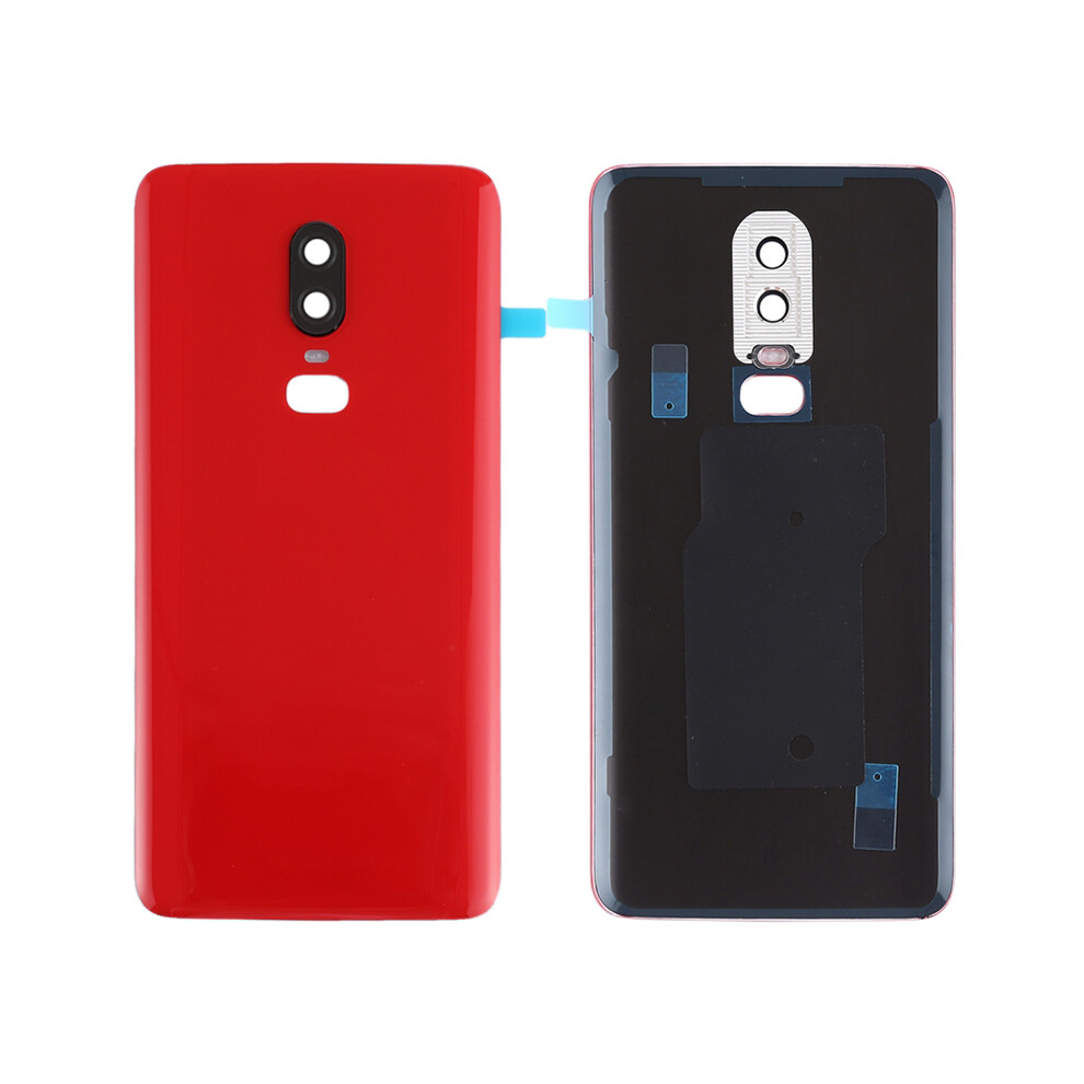 (Red) For Oneplus 6 Oem Battery Housing Cover Repair Part+Camera Lens Cover Red 6914277704087