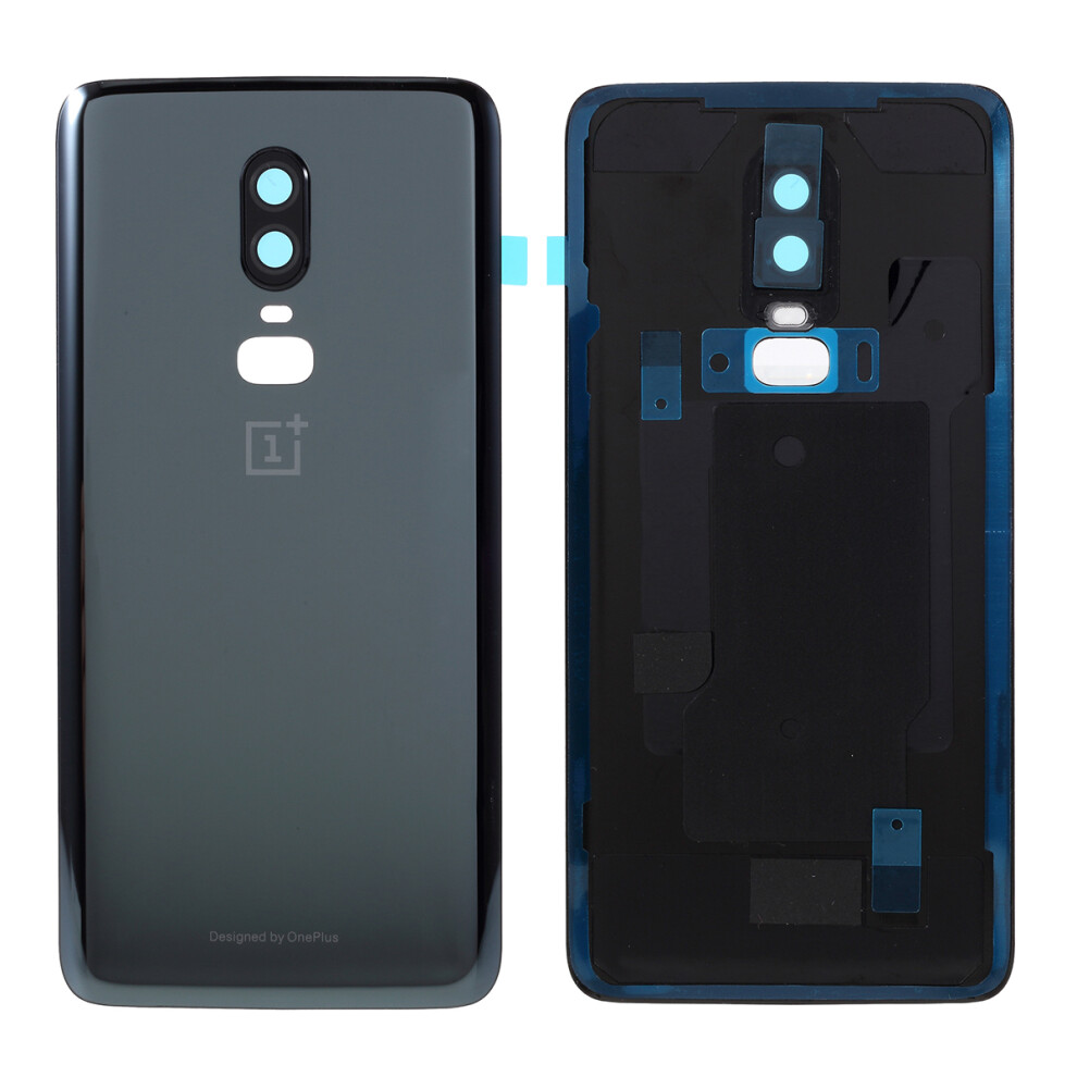 (Metal ) For Oneplus 6 Oem Battery Housing Cover Repair Part+Camera Lens Cover Black 6914273256191