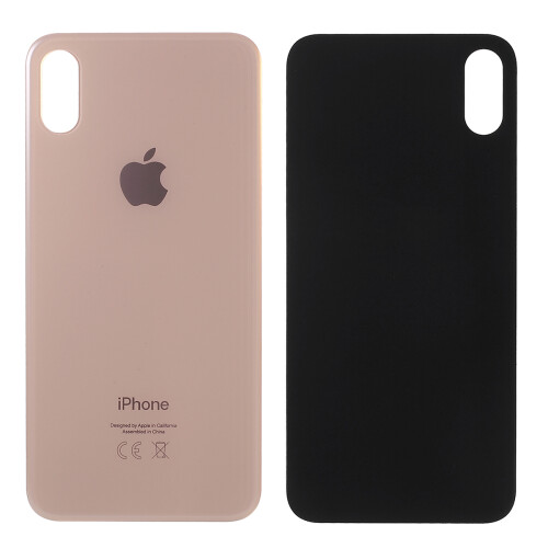 (Gold) For Apple iPhone XS Max Glass Back Battery Housing Cover (EU Version,Non-OEM But High Quality)