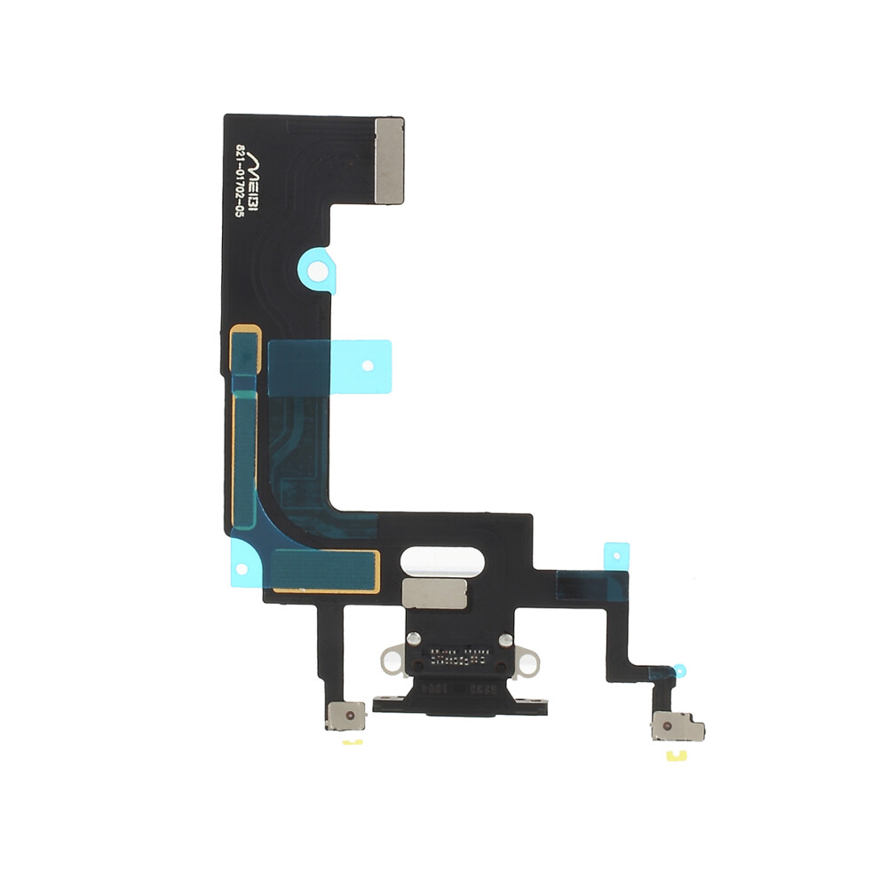 (Black) For Iphone Xr Dock Connector Charging Port Flex Cable Replacement (Without Logo) Black 6914274432877