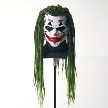 (With braidls) Halloween Clown Cosplay Masks Joker Mask Halloween Party Costume Props Masquerade Carnival Party Mask