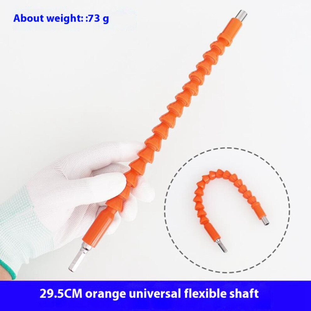 (Orange) Universal Electric Drill 6.35Mm Flexible Connecting Shaft Bendable Plastic Extension Rod,29.5Cm Length Orange 6914277902810