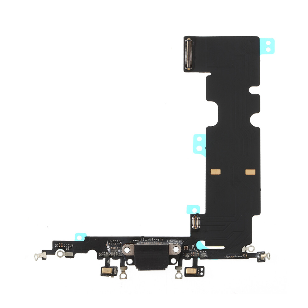 (Black) Charging Port Flex Cable Replacement Part (Without Logo) For Iphone 8 Plus (Without Logo) Black 6914279009296