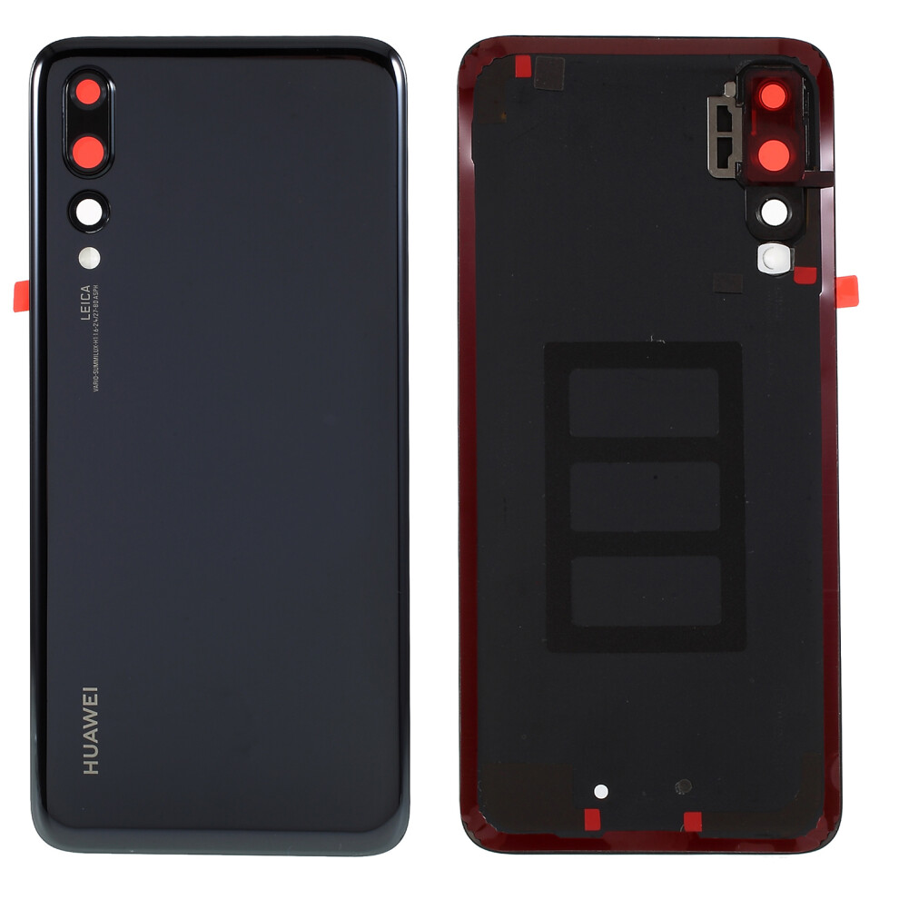 (Black) Oem Back Battery Housing For Huawei P20 Pro [With Camera Lens Ring Cover+Adhesive Sticker] Black 6914271982412