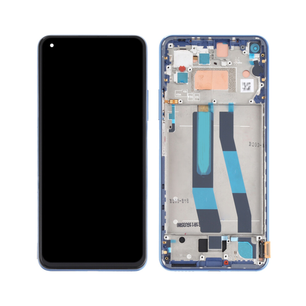 (Blue) For Xiaomi 11 Lite 5G Ne Grade S Oem Amoled Screen And Digitizer Assembly+Frame Part (Without Logo) Blue 6914270023857